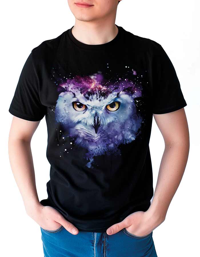 tshirt-meski-premium-czarny-Galactic-Owl