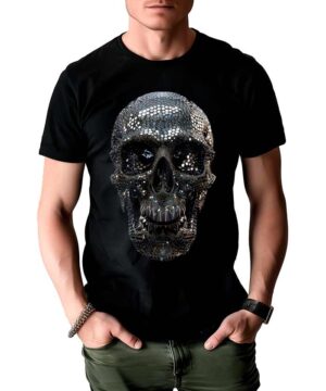 tshirt meski czarny skull Metallic Mirage
