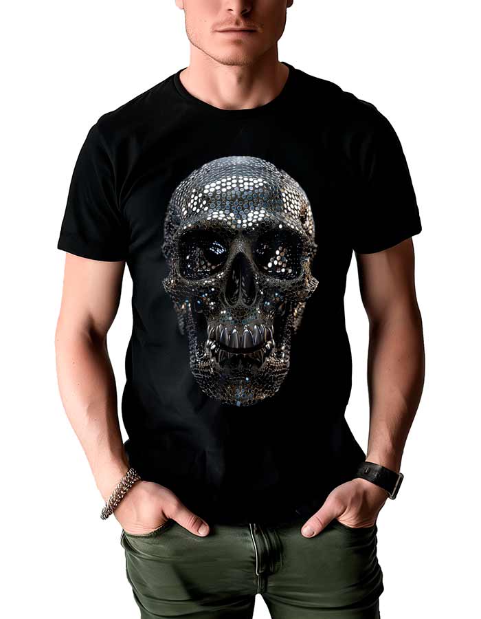 tshirt-meski-czarny-skull-Metallic-Mirage
