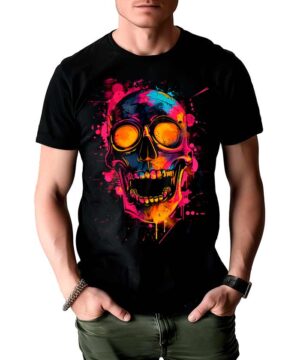 tshirt meski czarny skull Neon Skull