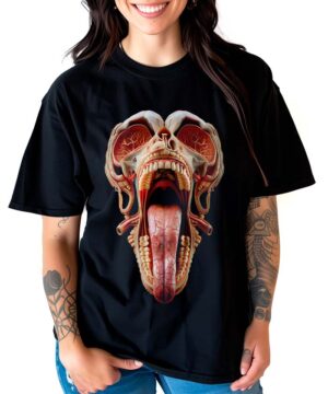 tshirt damski oversize czarny Anatomical Horror