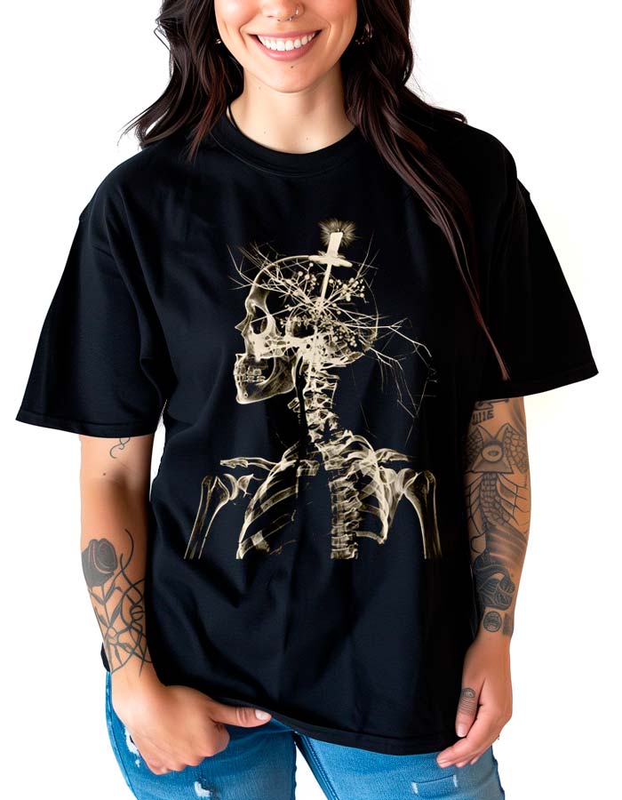 tshirt-damski-oversize-czarny-Bone-Blossom