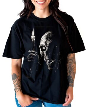 tshirt damski oversize czarny Eerie Candlelight