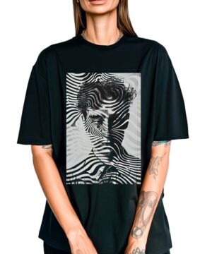 tshirt damski oversize czarny Hypnotic Waves