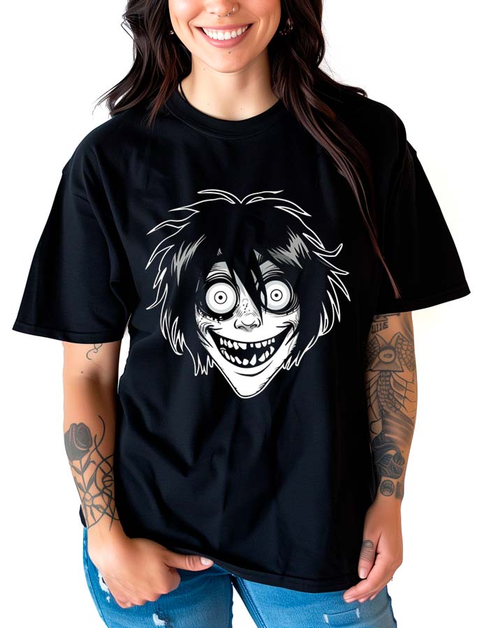 tshirt-damski-oversize-czarny-Manic-Grin
