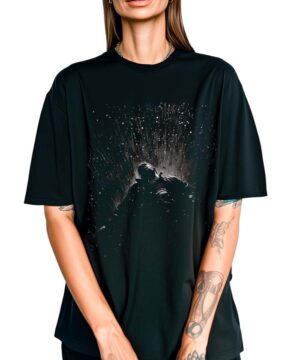 tshirt damski oversize czarny Midnight Downpour