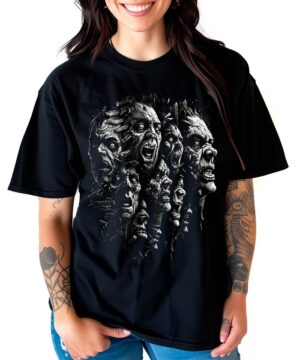 tshirt damski oversize czarny Nightmares Unleashed