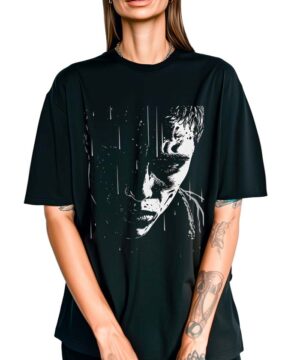 tshirt damski oversize czarny Silent Rainfall