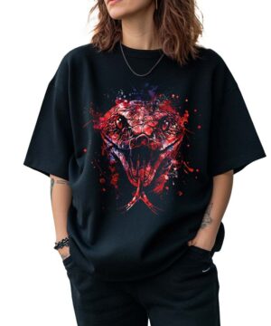 tshirt damski oversize czarny Venomous Viper