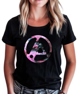 Czarna koszulka muzyczna LINKIN PARK z różowo-białym nadrukiem "From Zero World Tour" i dużą okrągłą grafiką z przodu.