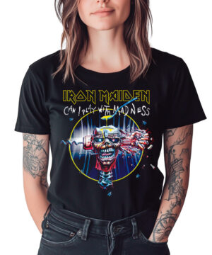 tshirt damski czarny iron maiden can i play with madness