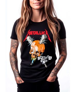 tshirt muzyczny koncertowy damski metallica damage inc