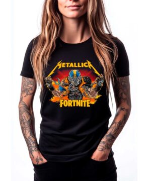 tshirt muzyczny koncertowy damski metallica fortnite