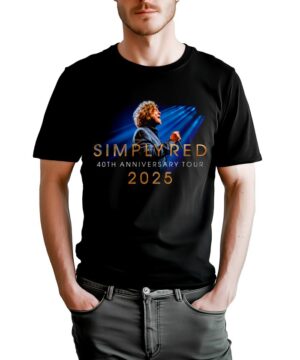 tshirt meski czarny simply red 40th anniversary tour 2025