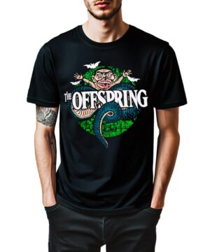 Czarna koszulka muzyczna The Offspring "Snake Man" z kolorowym nadrukiem i logo zespołu na przodzie, męska.