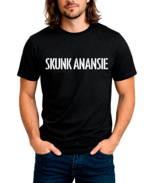 Męska czarna koszulka SKUNK ANANSIE z napisem "SKUNK ANANSIE" białymi wielkimi literami, model "Sign".