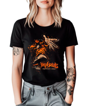 Czarna damska koszulka LIMP BIZKIT "Significant other" z ilustracją, prezentowana przez osobę z tatuażami na rękach.