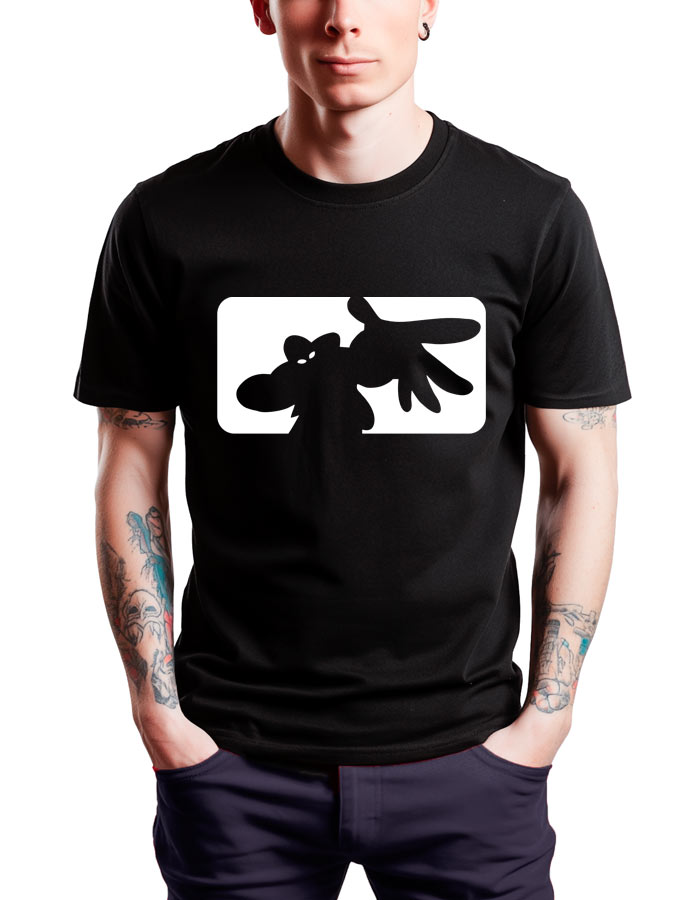Czarna koszulka męska LIMP BIZKIT White logo z białym prostokątem i sylwetką łosia z porożem na klatce piersiowej.