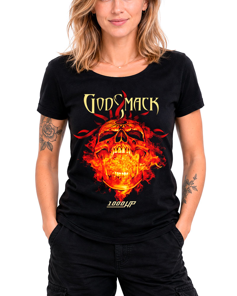 tshirt-damski-czarny-godsmack-1000hp-skull-flames
